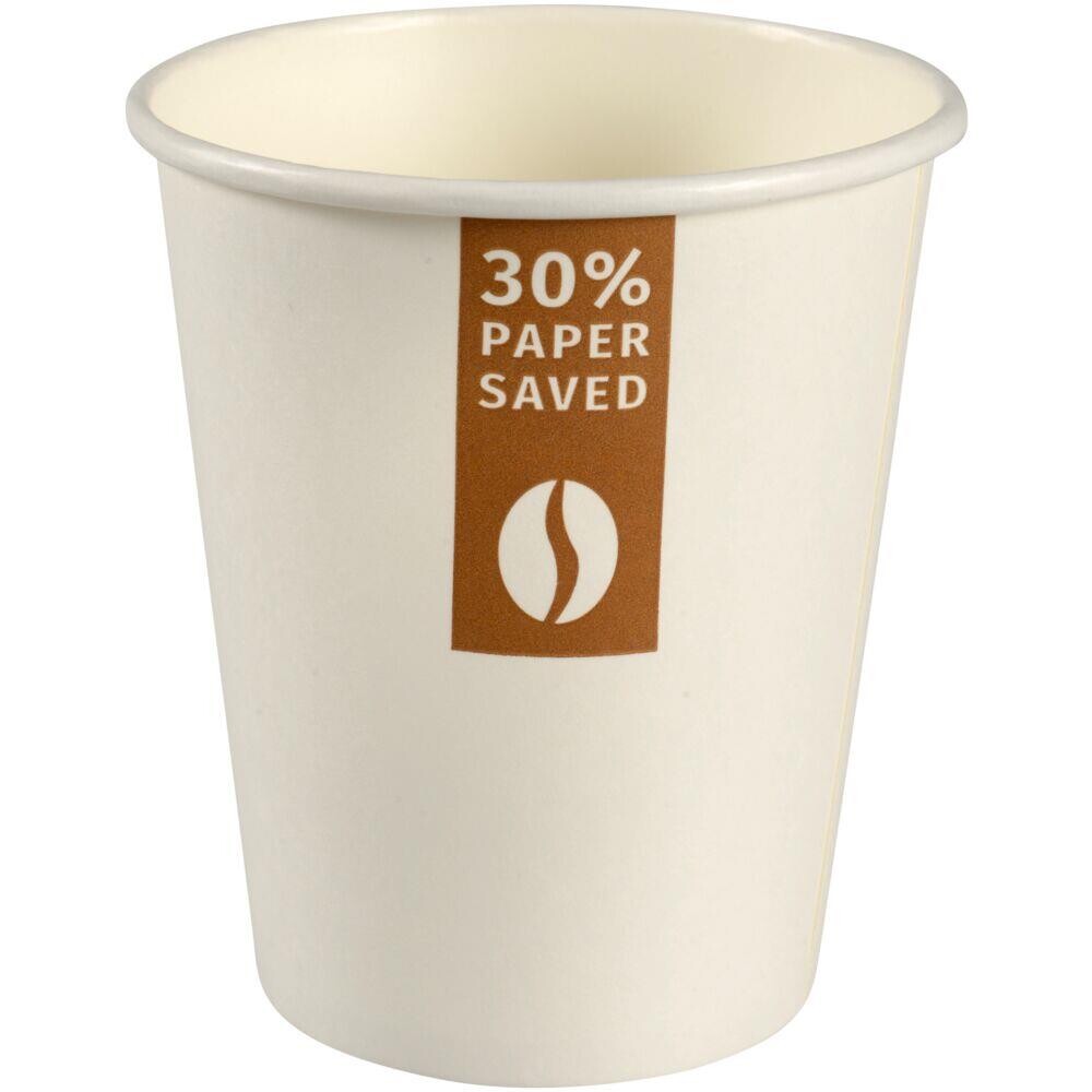 Kaffebæger LessIsMore, 9cm, Ø8cm, 24 cl, 25 cl, hvid, pap/PE, 8 oz - 1000 stk