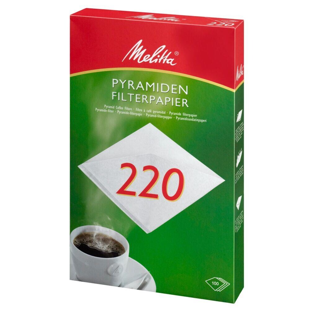 Kaffefilter Pyramidefilter, Melitta, hvid, 220, 100 - 2 stk