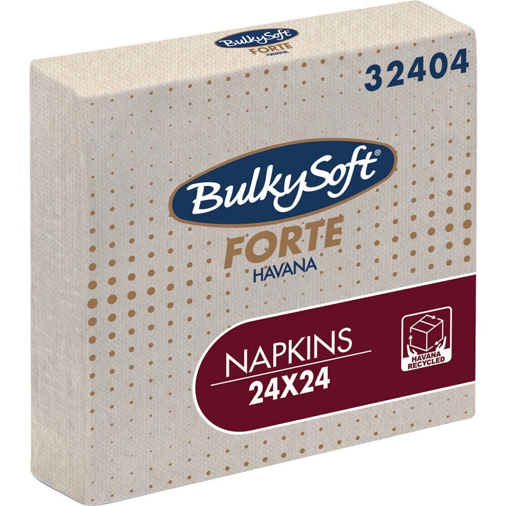 Kaffeservietter Bulkysoft Havana 2-lags 1|4 fold 24x24cm sand genanvendt papir - 20 pakker