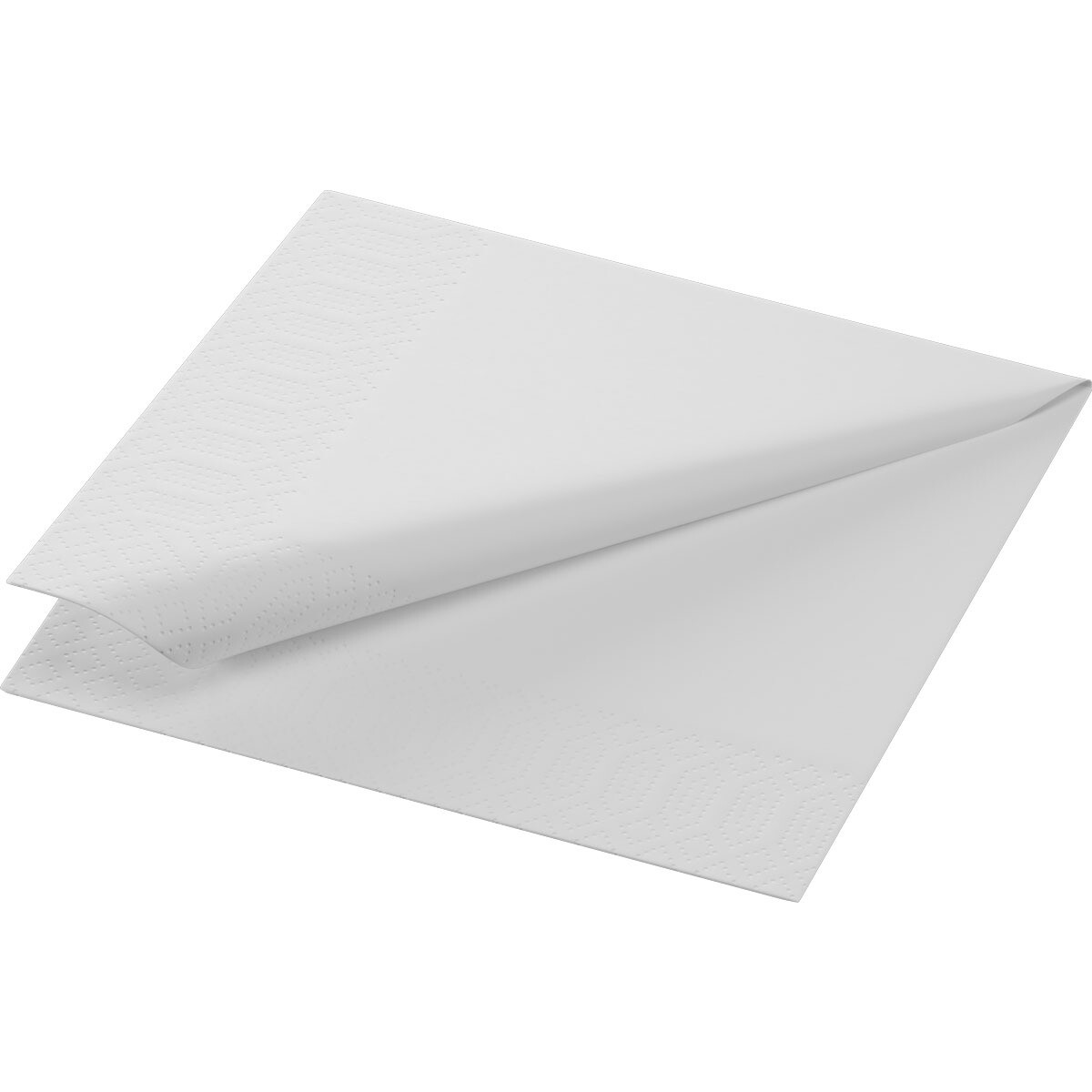 Kaffeservietter - Duni, 1-lags, 1/4 fold, hvid, papir, 24cm x24cm - 6000 stk