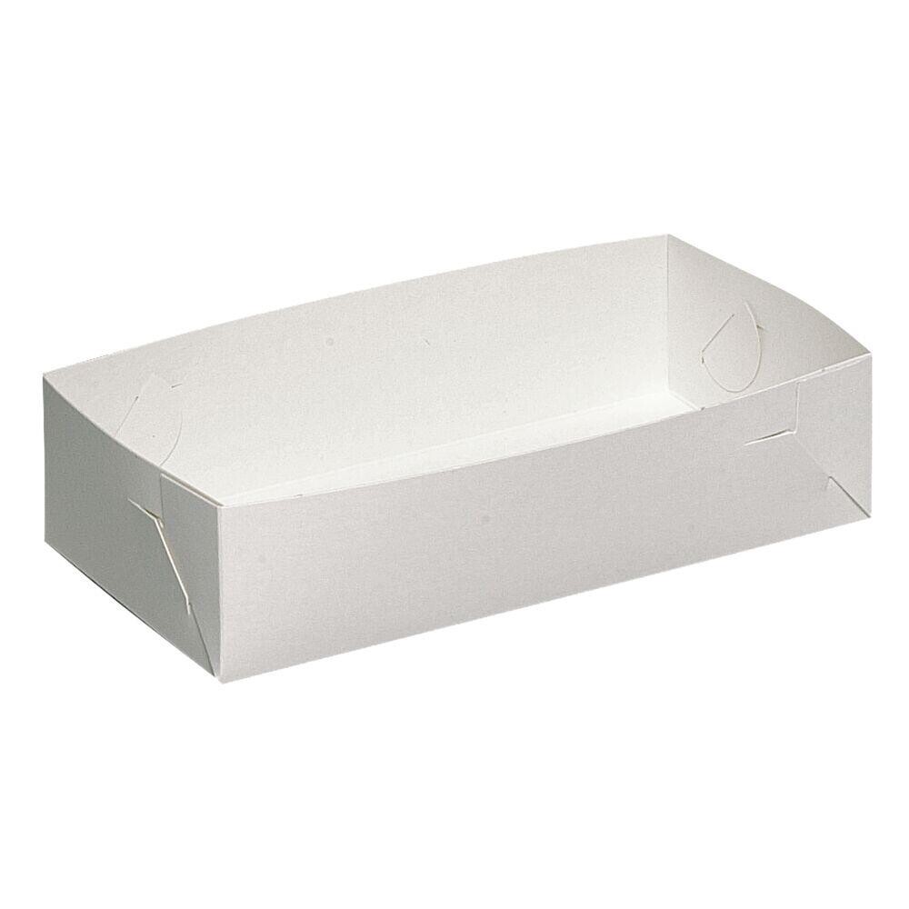 Kageæske, hvid, Falsæskekarton, nr. 4, 19x29xH5cm, 340 g/m2 - 250 stk