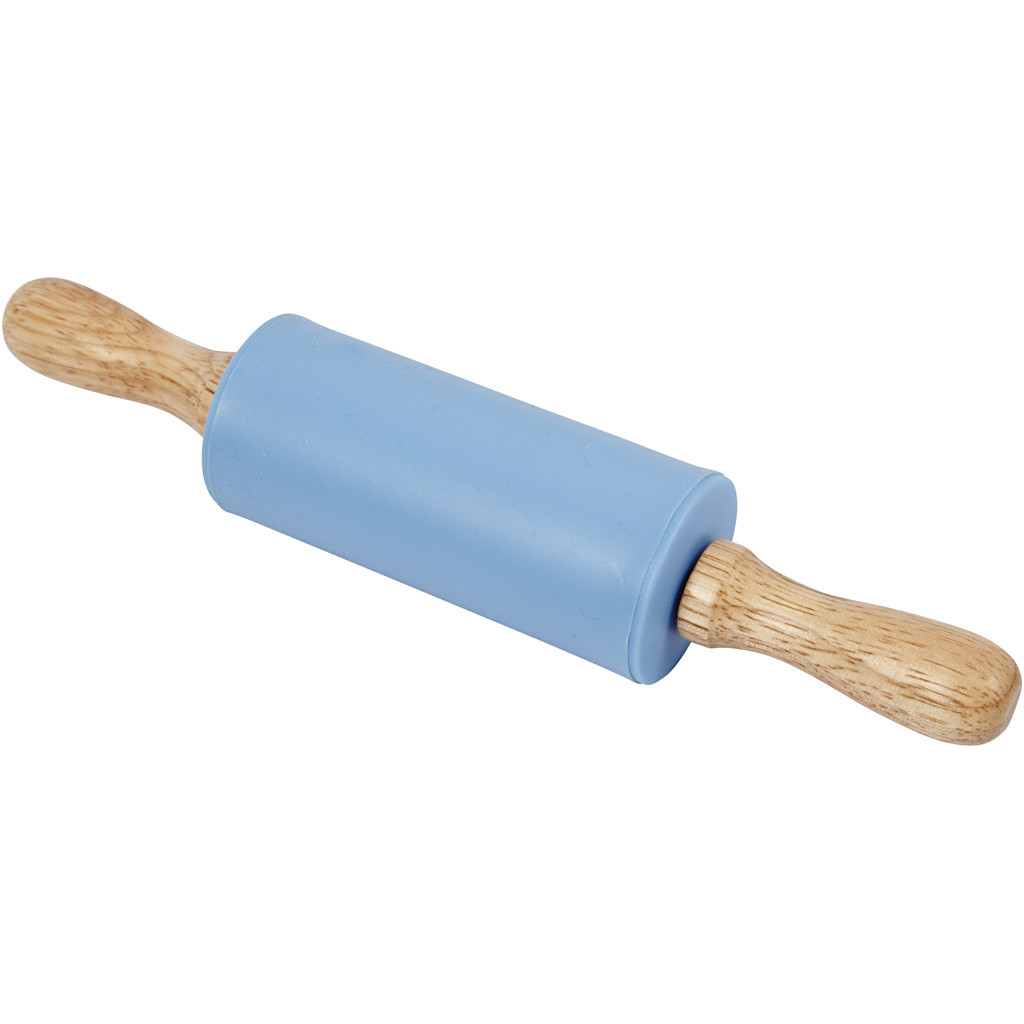 Kagerulle, L: 23 cm, diam. 4,5 cm, lys blå, 1stk.