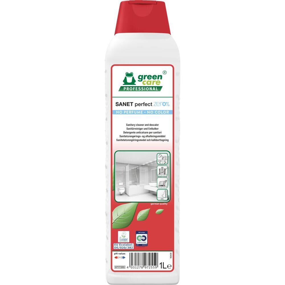 Kalkfjerner, Green Care Professional SANET Perfect zero%, 1 l, uden farve og parfume - 10 stk