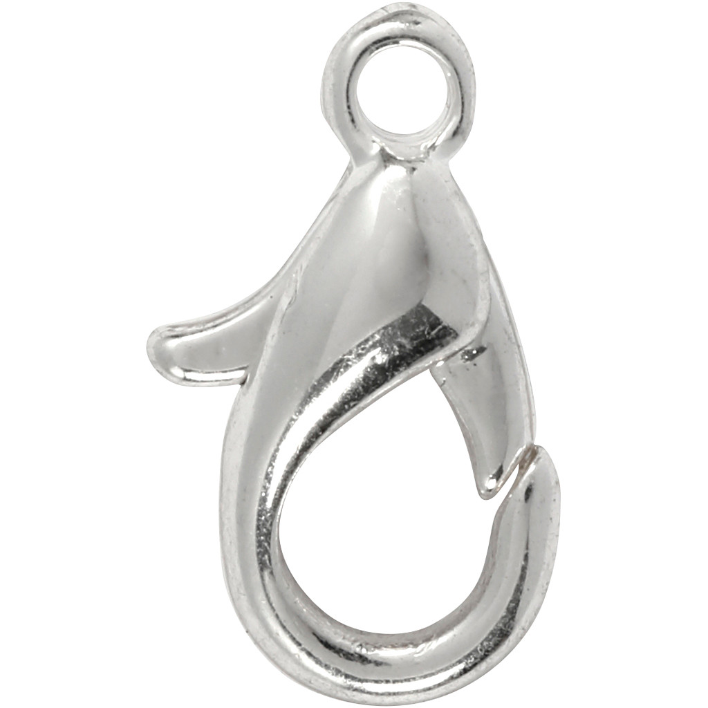Karabinhage - L: 10 mm forsølvet FS - 100 stk.