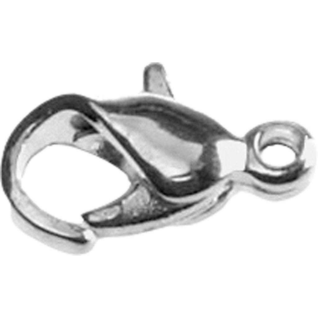 Karabinhager - L: 10 mm forsølvet FS - 10stk.