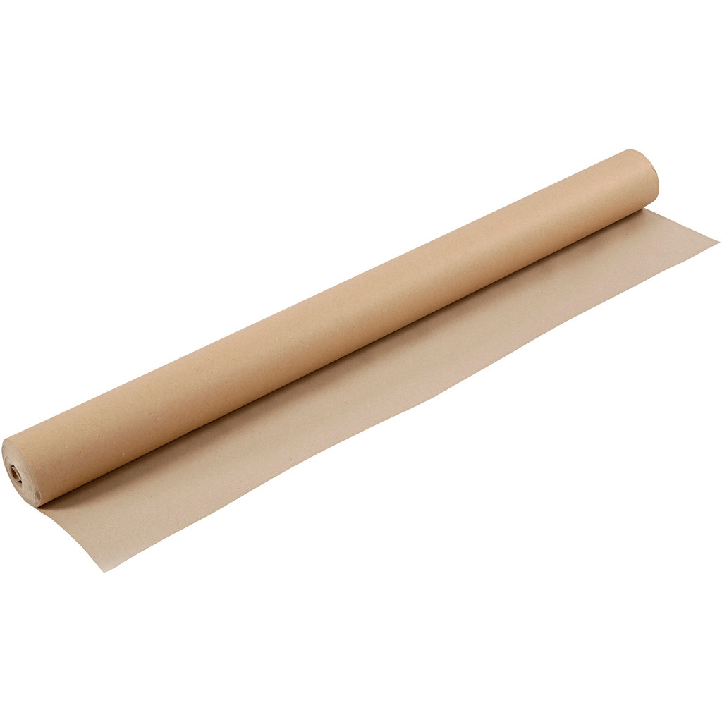 Tegnekardus rulle brun papir 130 gram - 96 cm x 30 meter