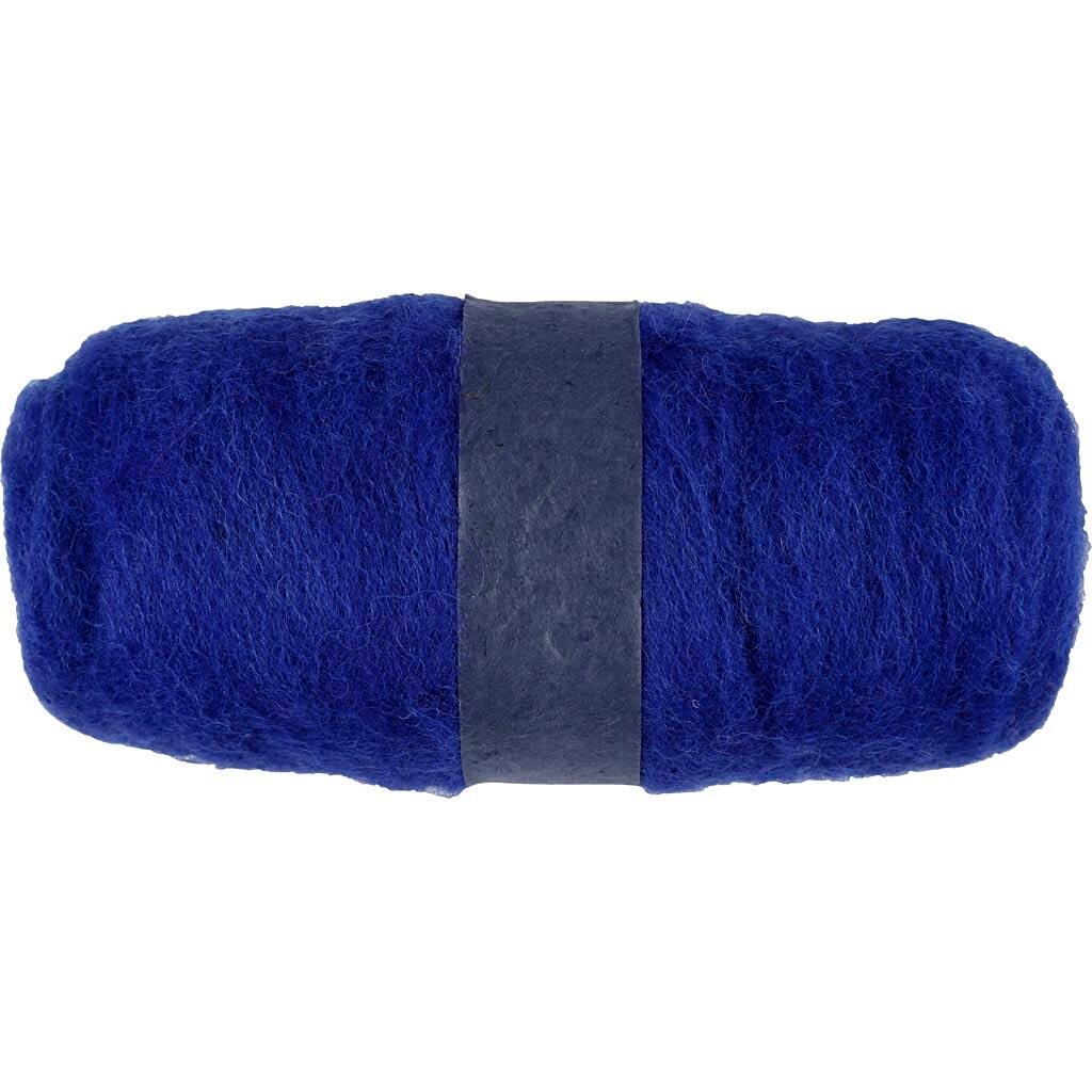Kartet Uld, kongeblå, 100 g/ 1 bdt.