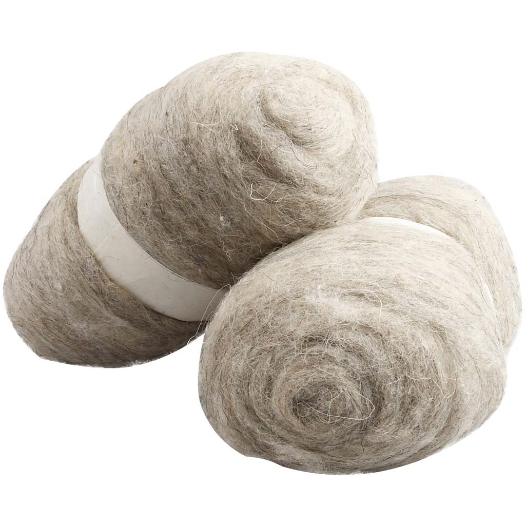 Kartet uld - Natur - 2 x 100 g