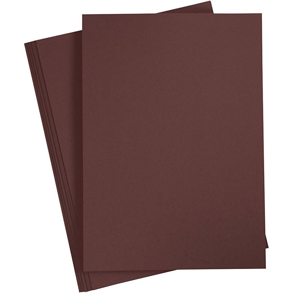 Karton A4 210 x 297 mm 180 gram kaffebrun - 20 ark