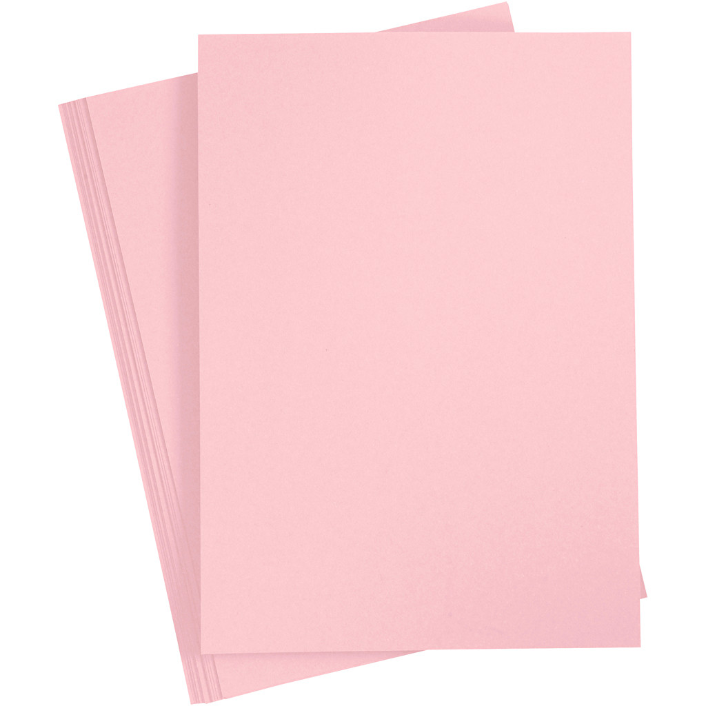Karton, A4 210x297 mm, 210 g, rosa, 10ark