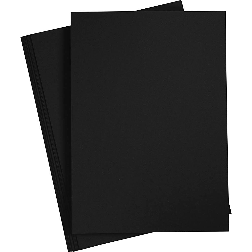 Karton, A4, 220 g, sort, 10 ark/ 1 pk.