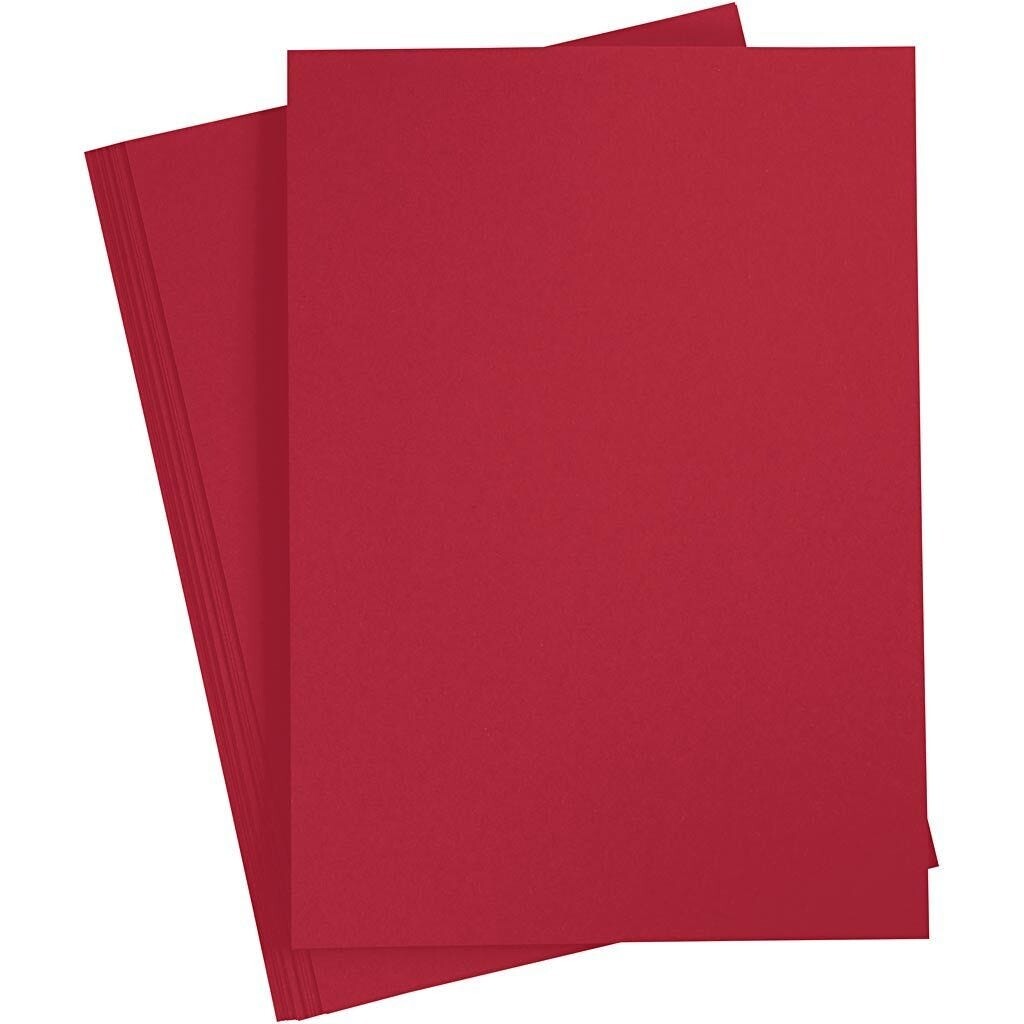 Karton julerød A4 210 x 297 mm 180 gram - 20 ark