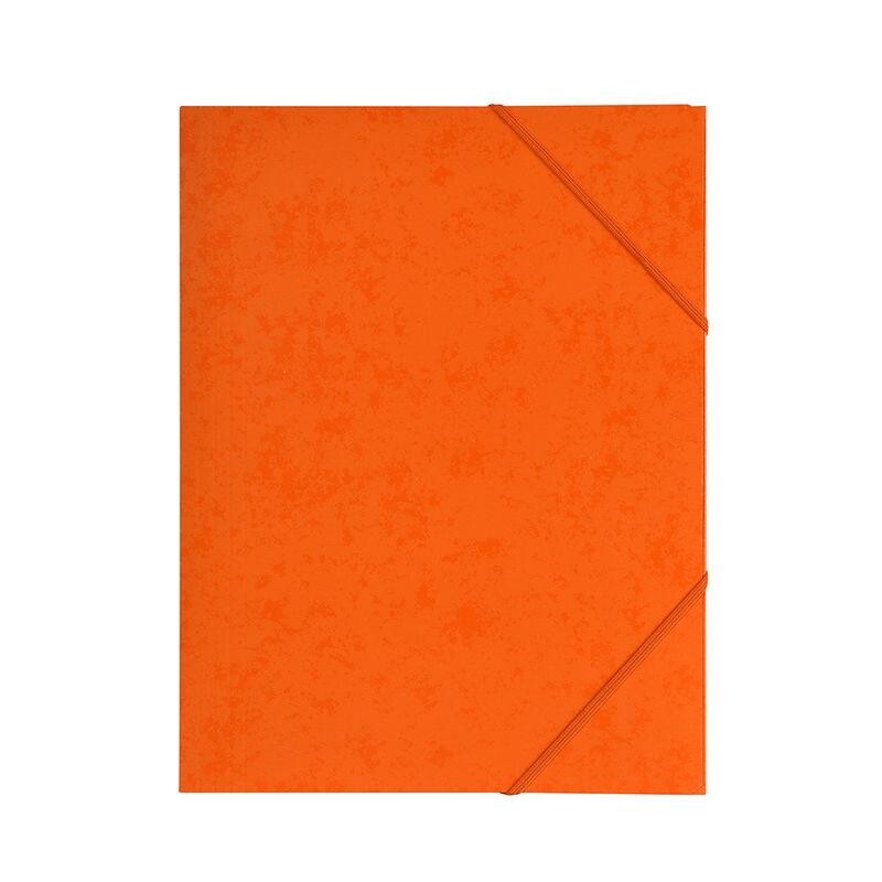 Kartonmapper C4 med 3 klapper & elastik orange 400g - 48 stk