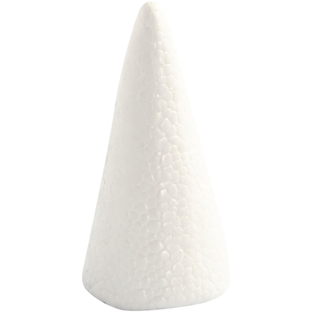 Kegle styropor Højde 11 cm Diameter 5,5 cm - 5 stk