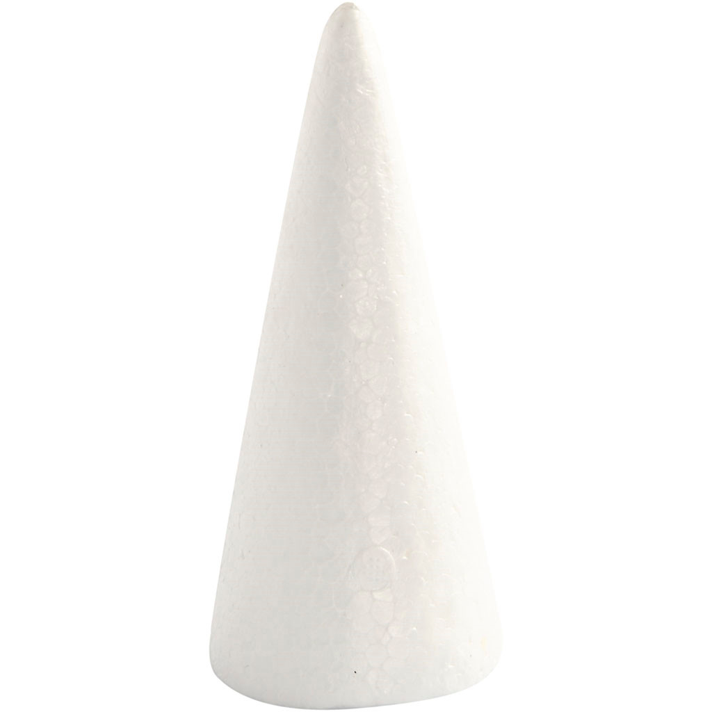 Kegle styropor Højde 14,5 cm, diameter 6 cm - 5 stk