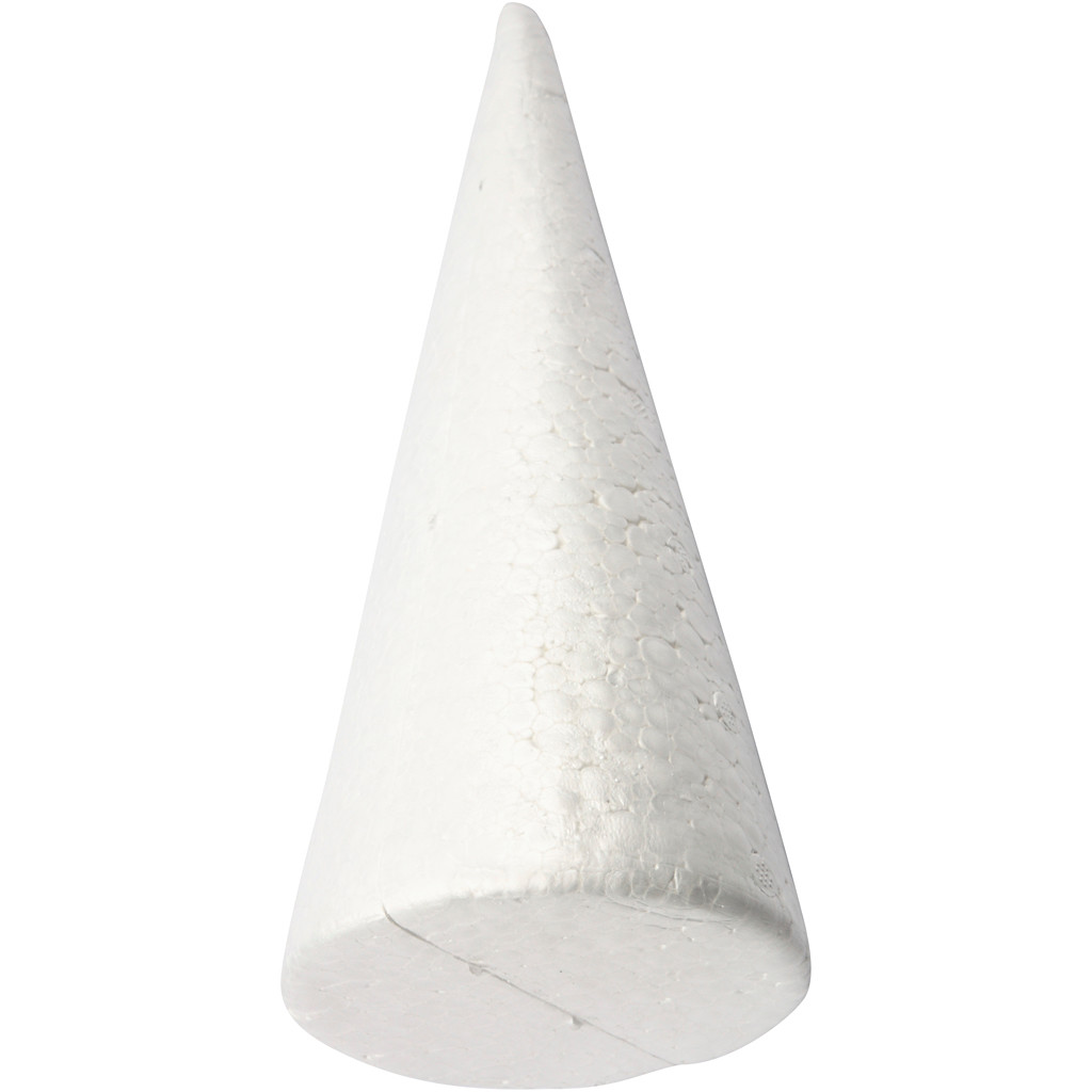 Kegle - Styropor - Hvid - Højde 35 cm - Ø19,5 cm - 1 stk