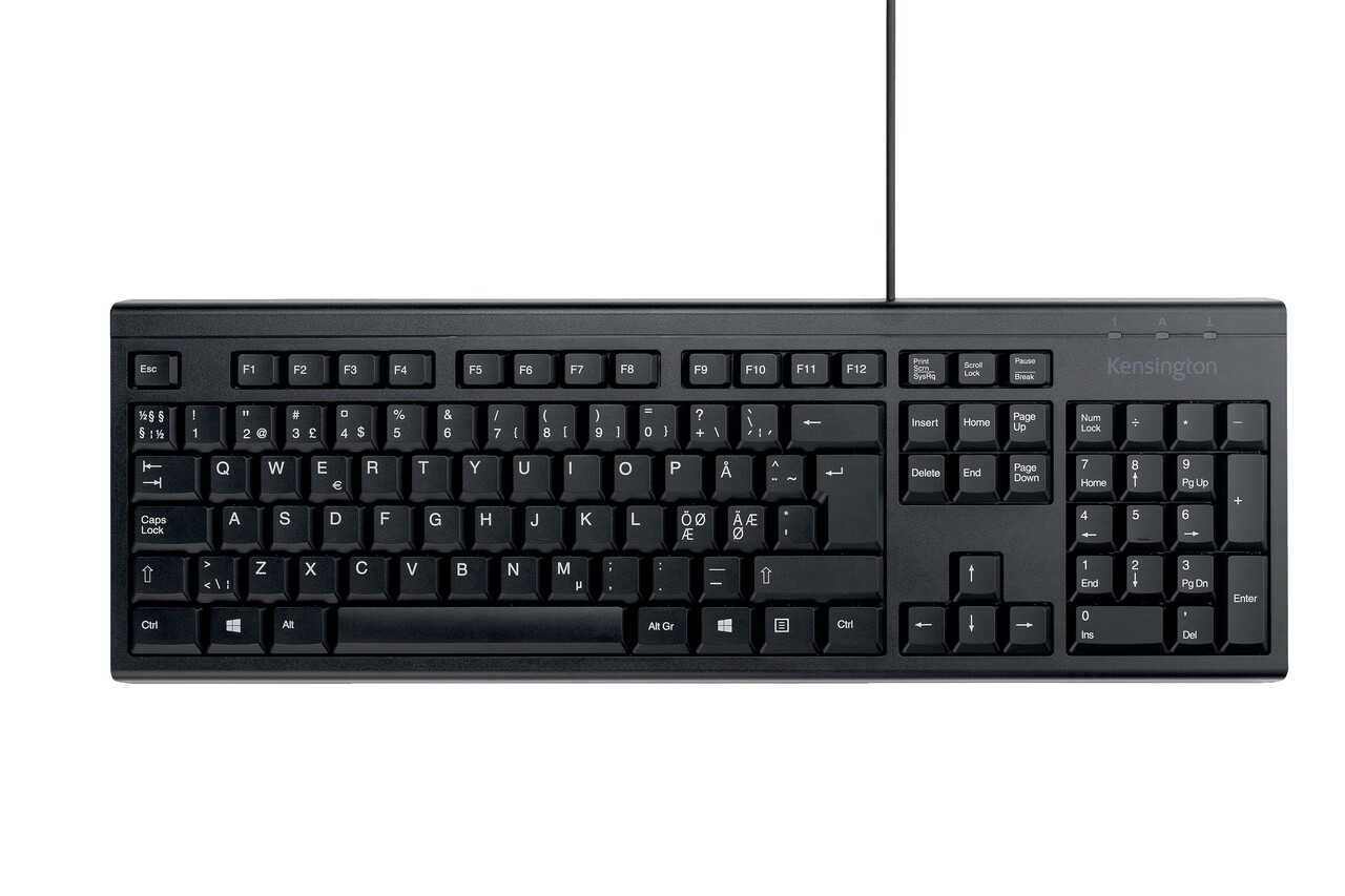 Tastatur - Kensington EQ KB100S med kabel - Sort