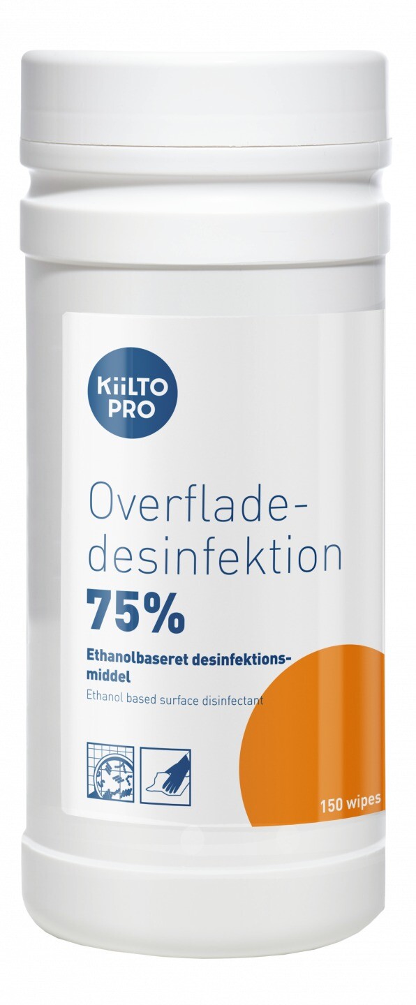 Overfladedesinfektion Servietter - Kiilto Pro 75% 150 stk - Ethanolbaseret