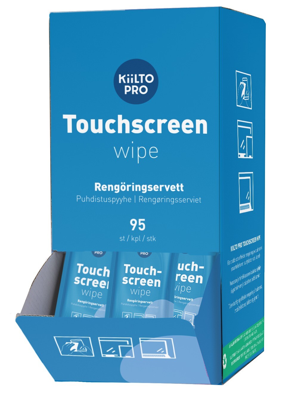 Kiilto Pro Touchscreen Wipes - Vådservietter - 95 stk