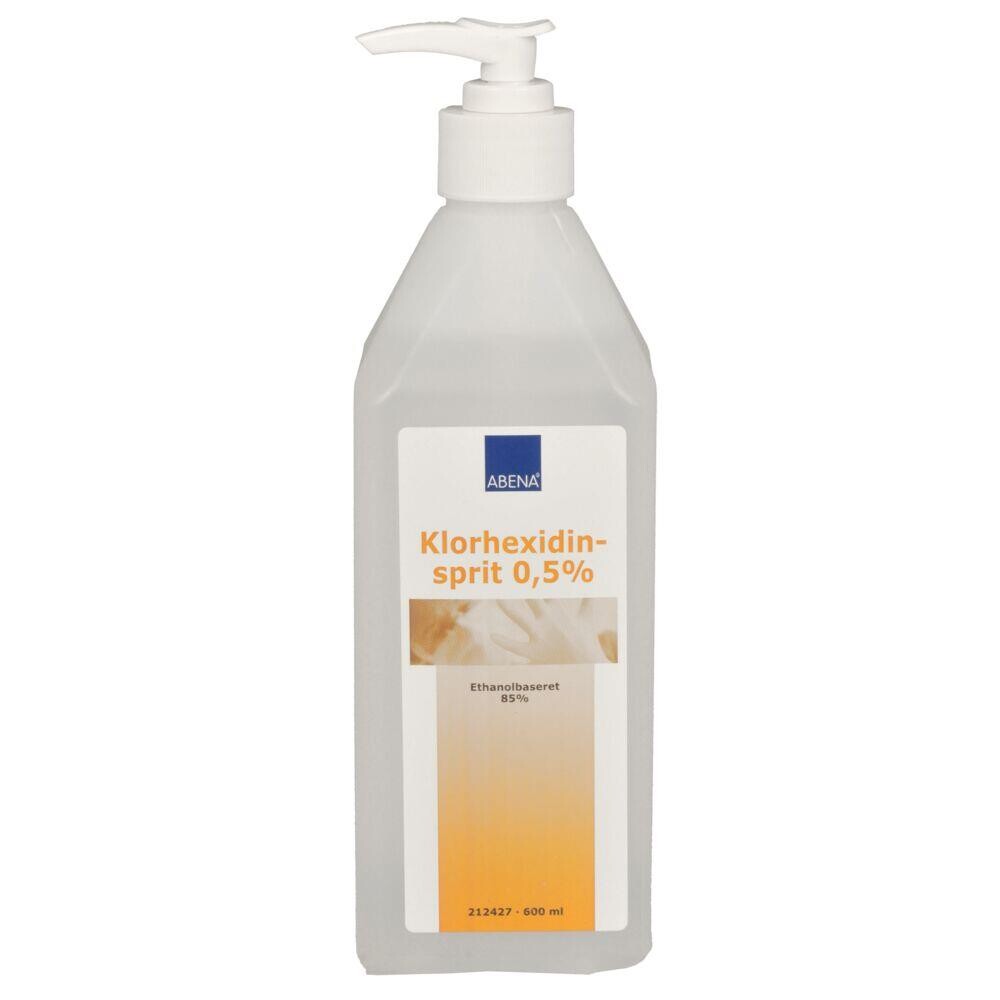 Kirurgisk hånddesinfektion, ABENA, 600 ml, 85% ethanol, 0,5% Clorhexidin, uden glycerin - 12 stk