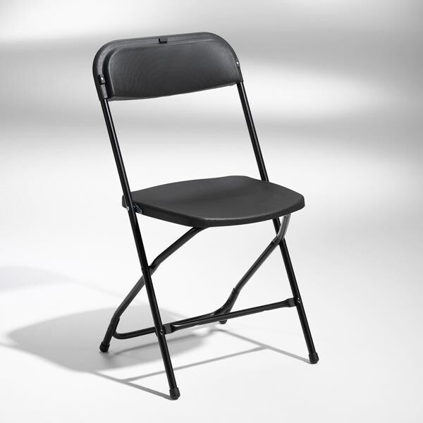 Klapstol Smart sort med sorte stoleben