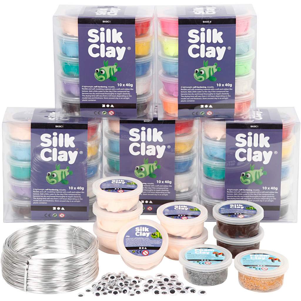 Klassesæt til figurer med Silk Clay , 1sæt