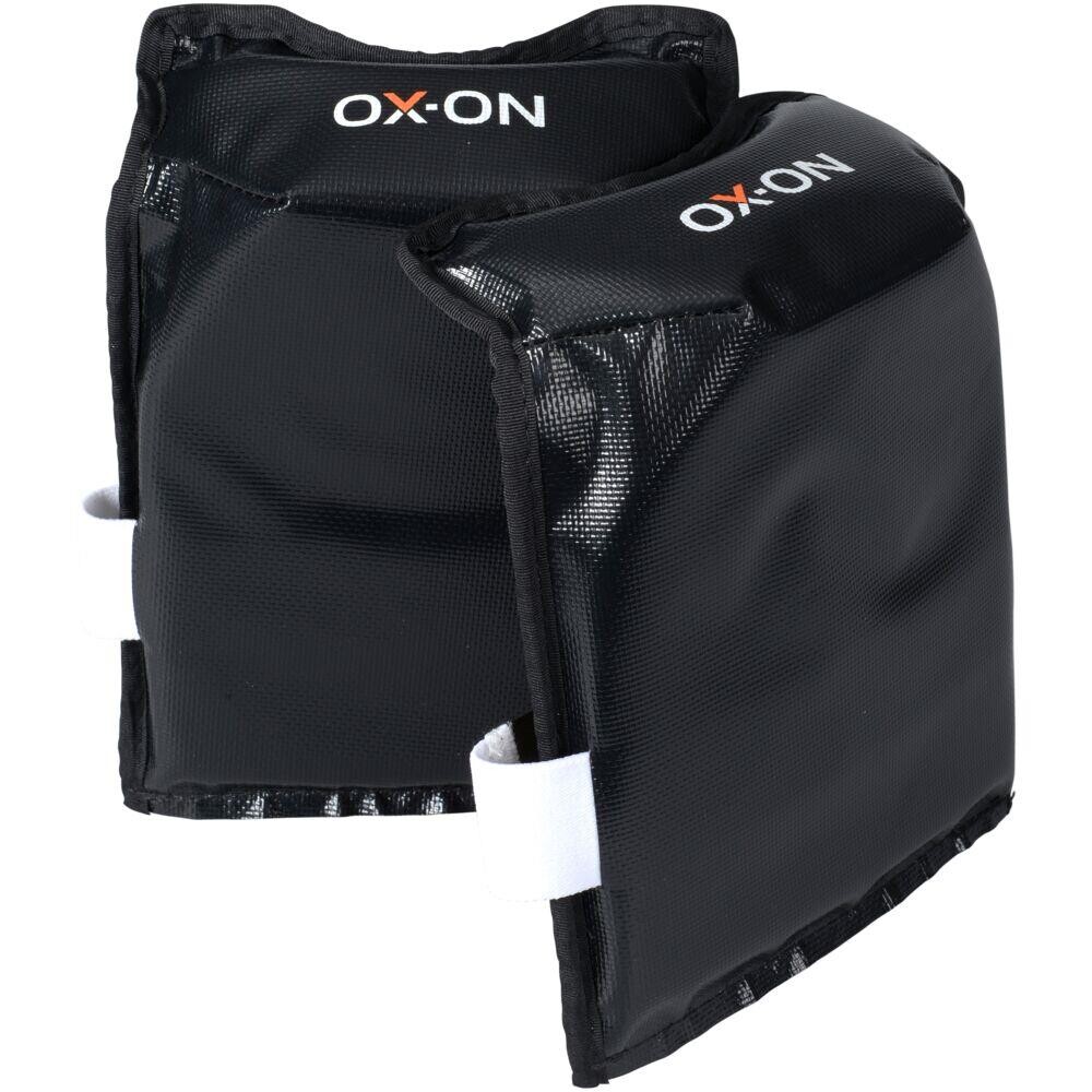 Knæbeskytter, OX-ON Comfort, One size, sort, læder/PVC, bånd med hook'n'looplukning - 12 par