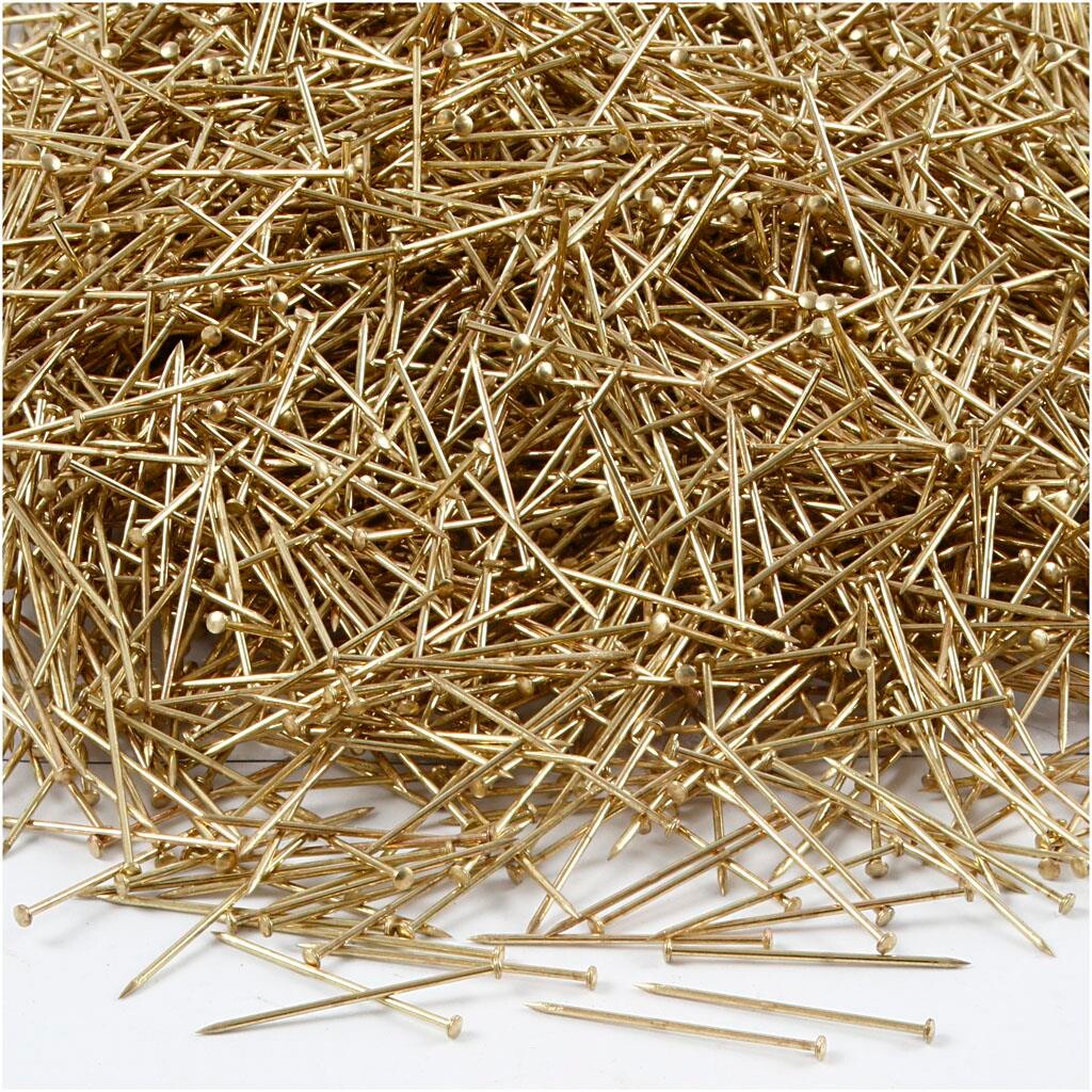 Knappenåle længde 18 mm guld | 500 gram