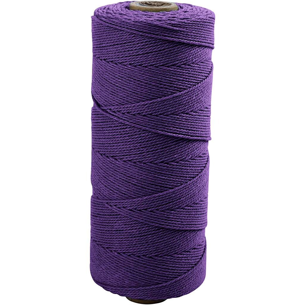 Knyttegarn, L: 315 m, tykkelse 1 mm, Tynd kvalitet 12/12, violet, 220 g/ 1 ngl.