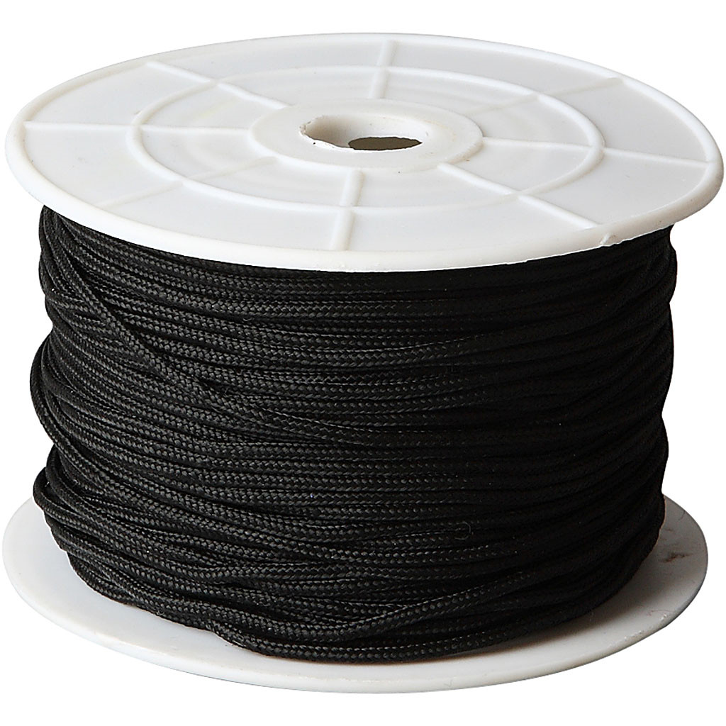Knyttesnor, tykkelse 2 mm, sort, 50m