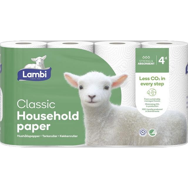 Køkkenrulle - Lambi Classic 2-lags Hvid - 5x4 ruller