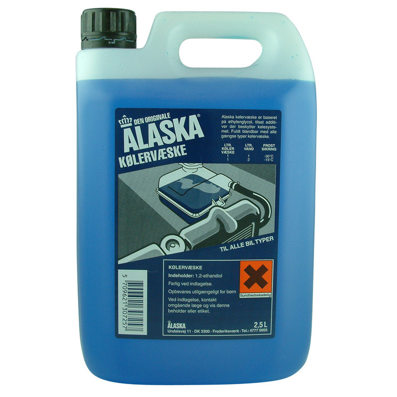 Kølervæske - Alaska - ethylenglycol baseret - 2,5 L - 4 stk