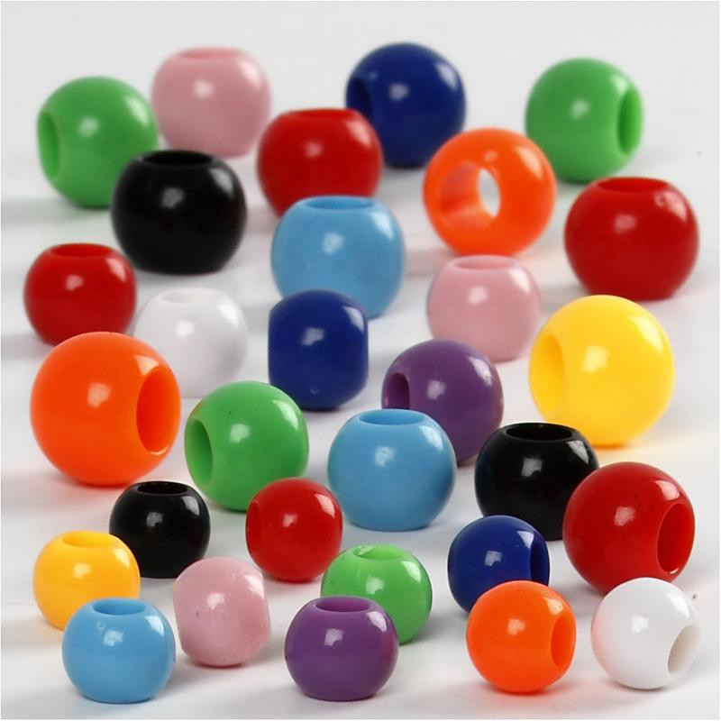 Kongoperler, dia. 6-10 mm, hulstr. 3-5 mm, ass. farver, 430 g, 700ml