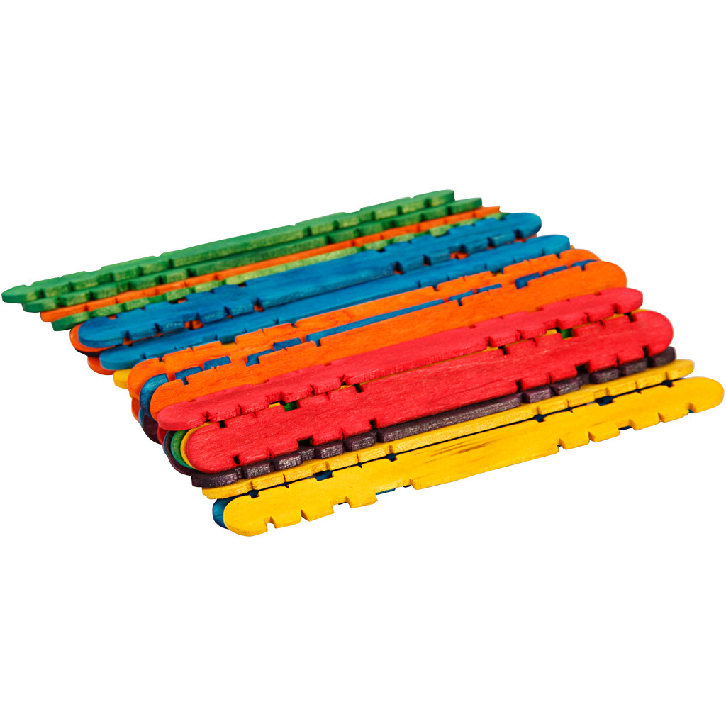 Konstruktionspinde - 11,4 x 1 cm - Assorterede farver - 30 stk
