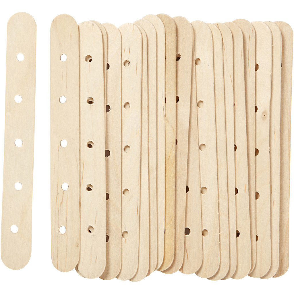 Konstruktionspinde, L: 15 cm, B: 1,8 cm, birk, 20stk., hulstr. 4 mm