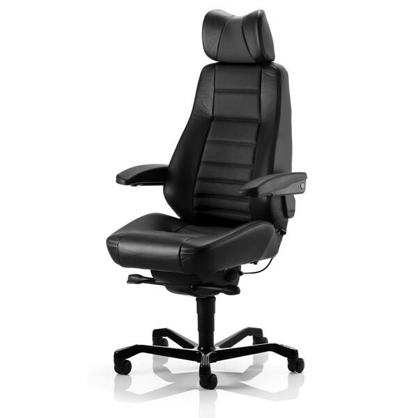Kontorstol - Kab Seating Controller - Sort læder - 24/7 brug