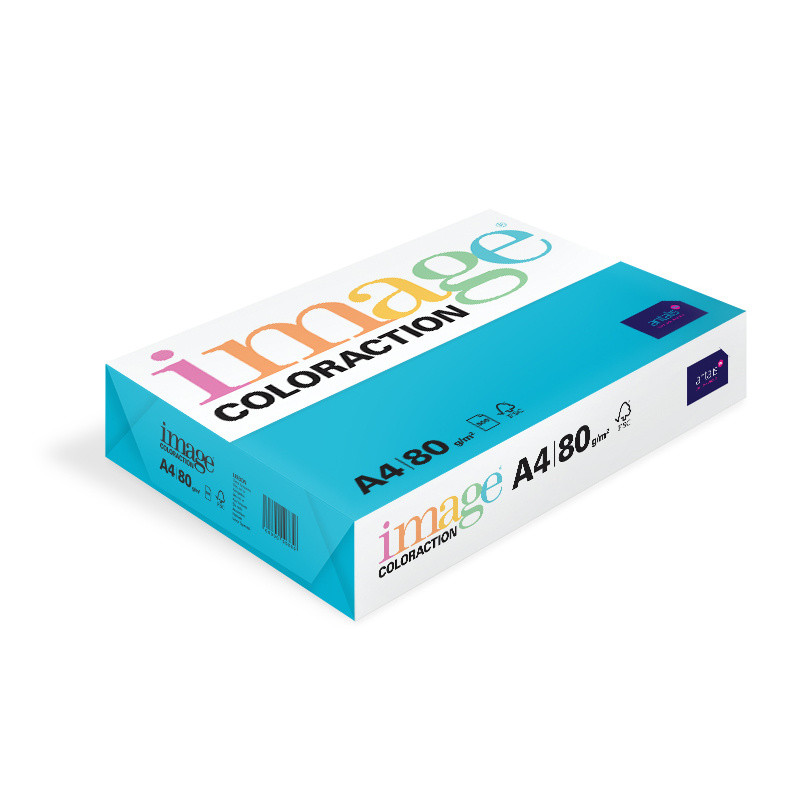Farvet Kopipapir Image Coloraction A4 80g Aqua Blue Lisbon AB48 500ark