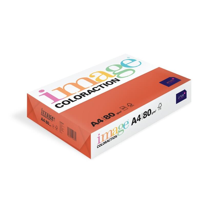 Farvet papir Image Coloraction A4 80g Brick Red London ZR09 500ark