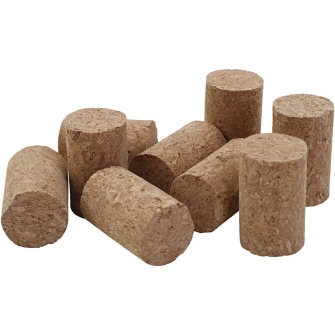Korkpropper 4x2,5cm Cylinder - Natur - 50 stk