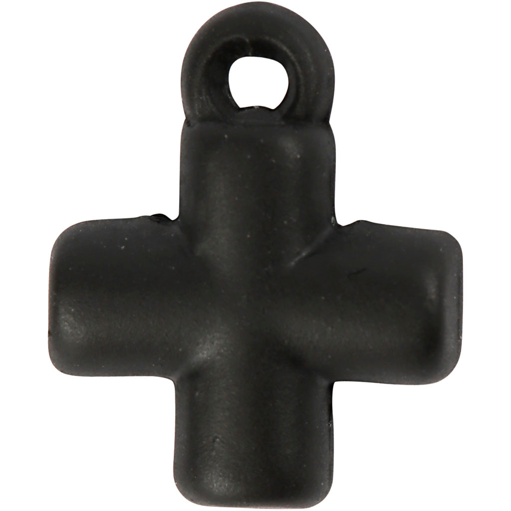 Kors, str. 10x10 mm, hulstr. 1,5 mm, sort, SO, 4stk.