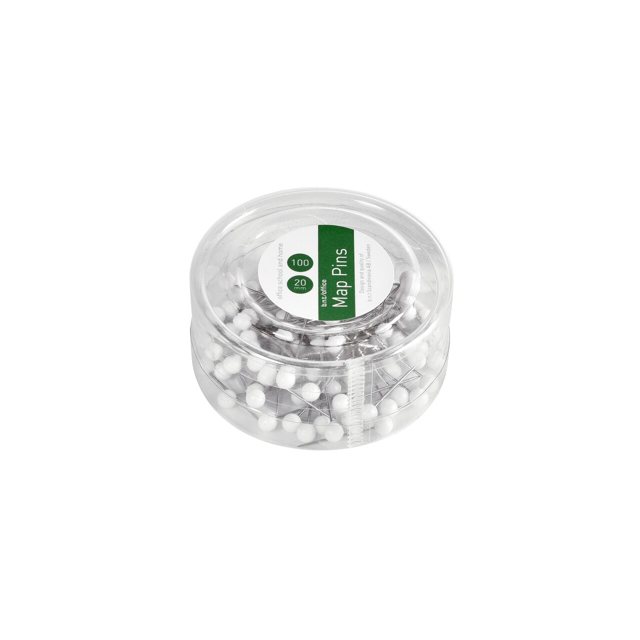 Kortnåle - BNT - Hvid - 4 mm x 20 mm - 100 stk