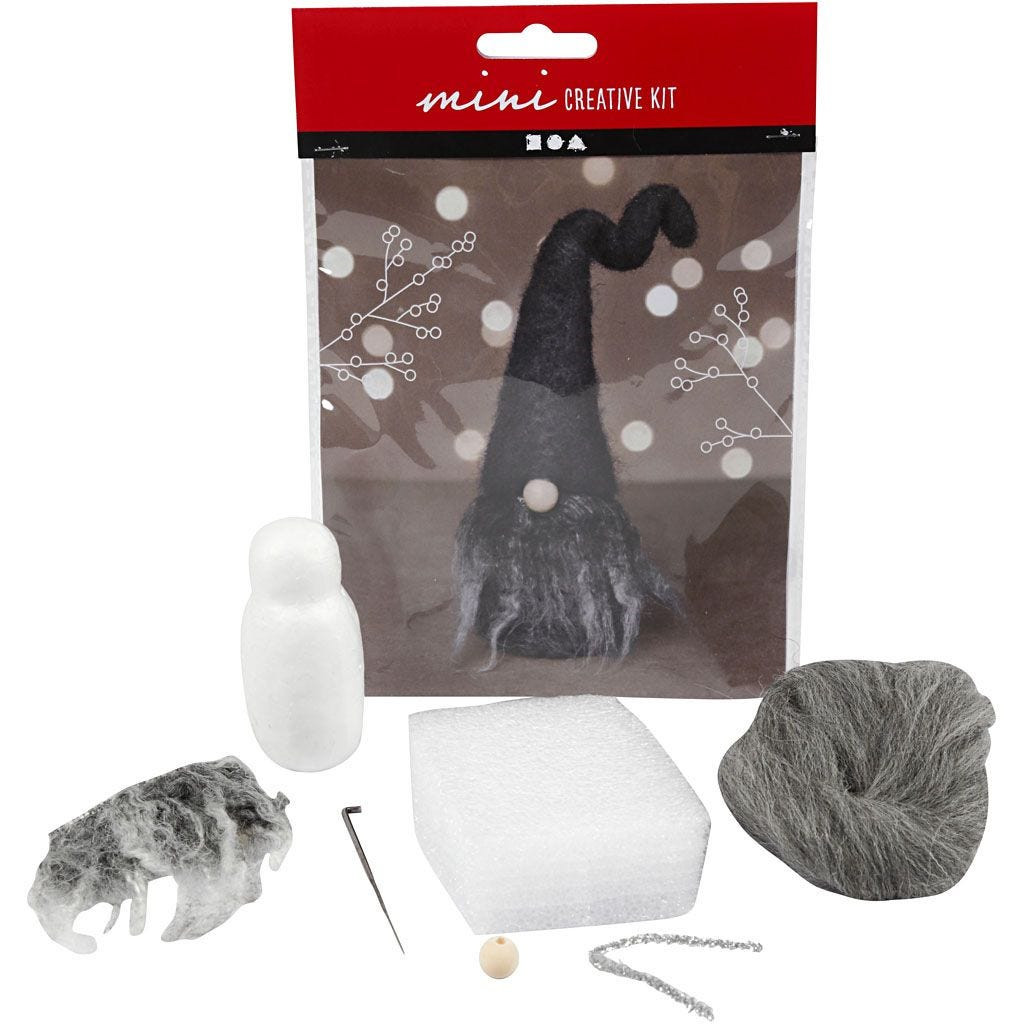 Julenisse - Kreativt minikit grå snudenisse