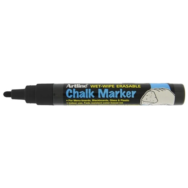 12 stk. Kridttusch Artline Chalk Marker 4.0mm spids sort