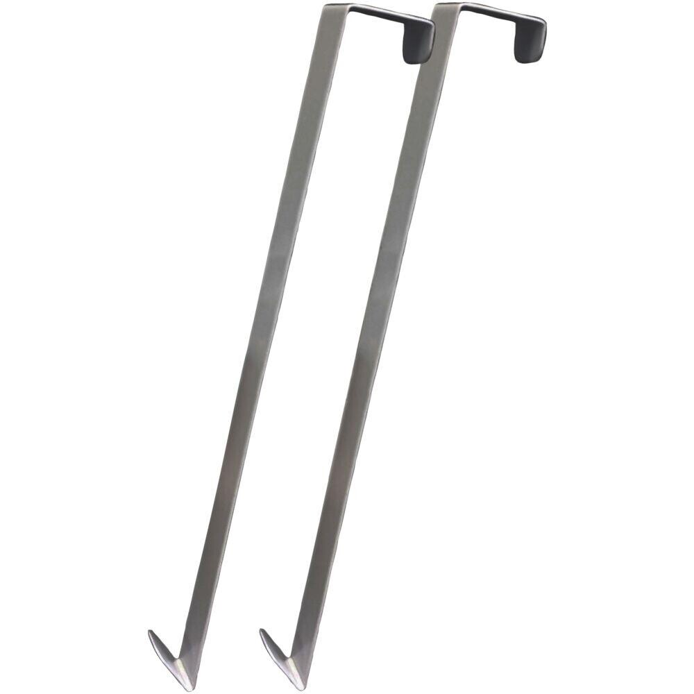 Kroge, stål, galvaniseret stål, til Door Caddy sæt af 2 stk. - 2 stk