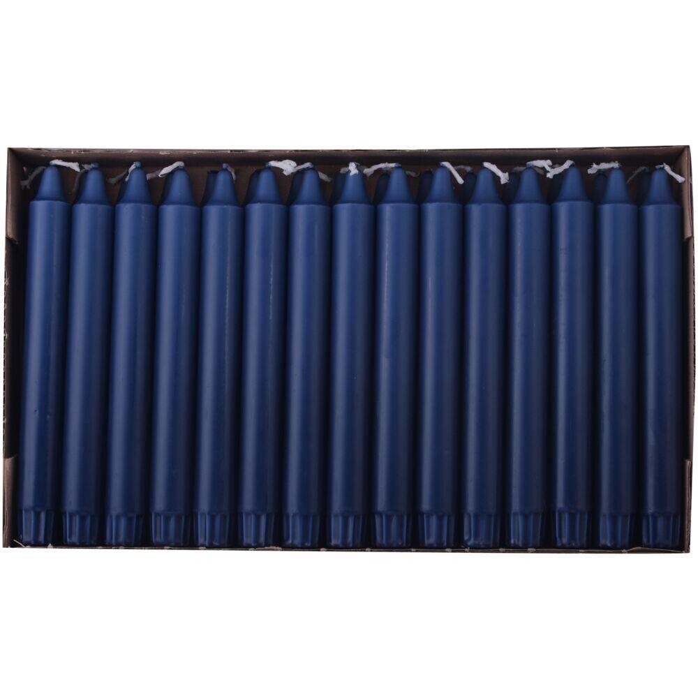 Kronelys, 20cm, Ø2,3cm, mørkeblå, 8 timer, 100% stearin - 150 stk
