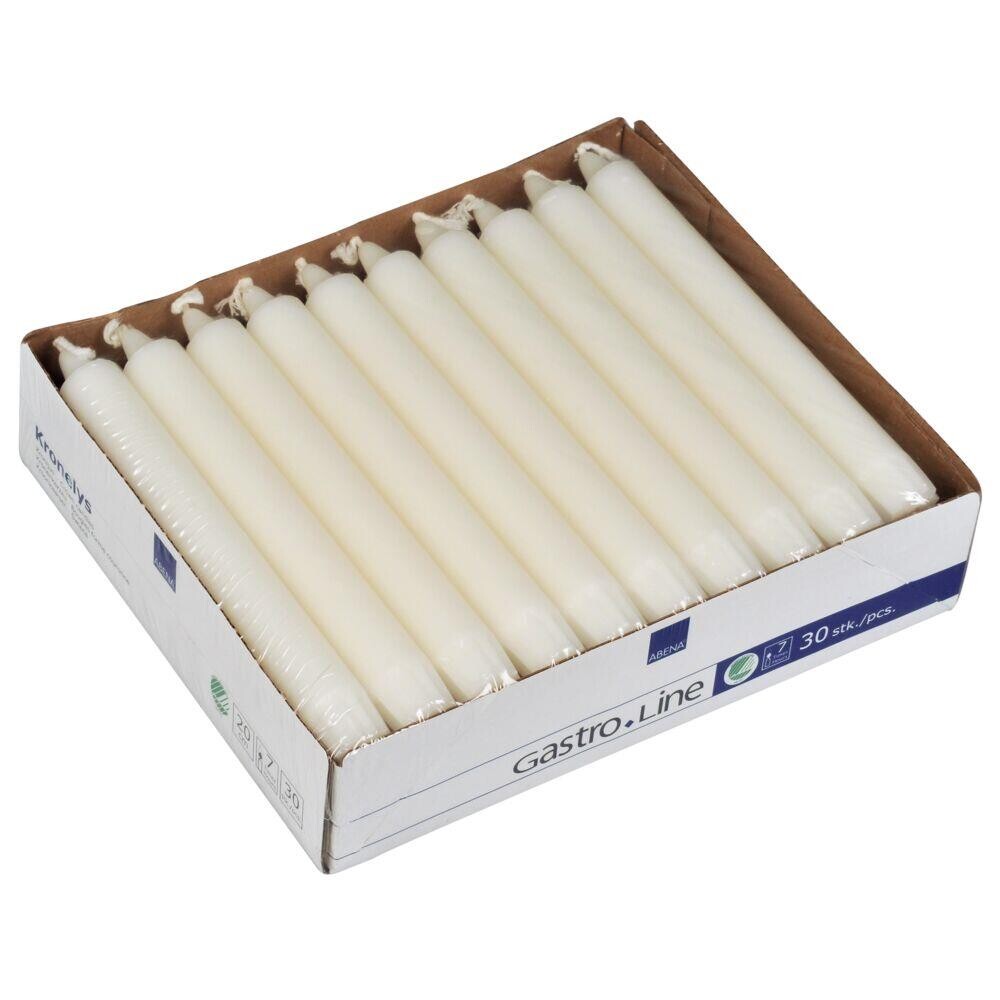 Kronelys - Gastro-Line 20cm 7 timer - Hvid - 150 stk