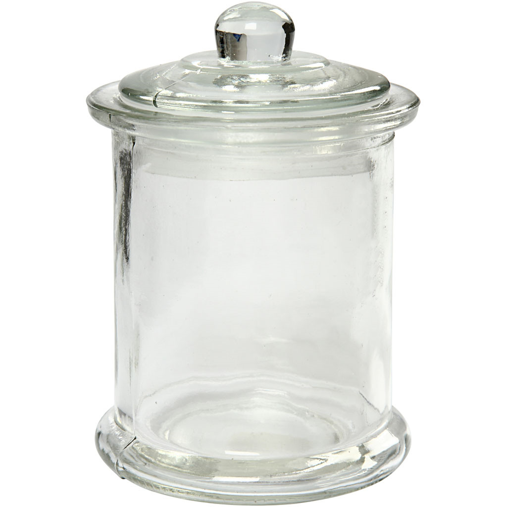 Opbevaringsglas med låg diameter 8 cm højde 14,5 cm 330 ml - 10 stk