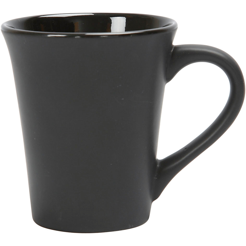 Krus - sort - 10 cm - diameter 5,9–8,7 cm - 1 stk