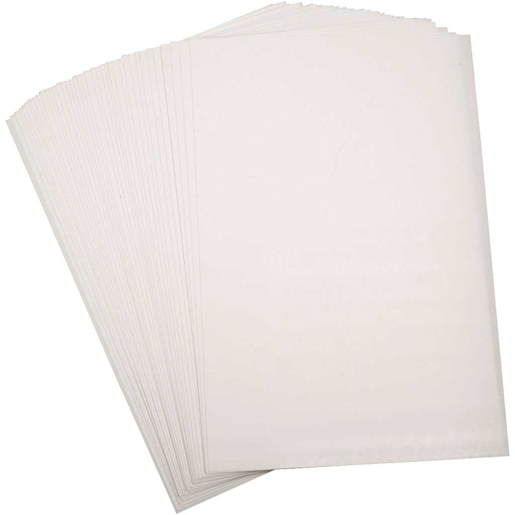 Krympeplast, ark 20x30 cm, mat hvid, 10ark