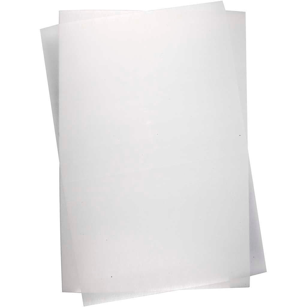 Krympeplast, ark 20x30 cm, blank transparent, 10ark
